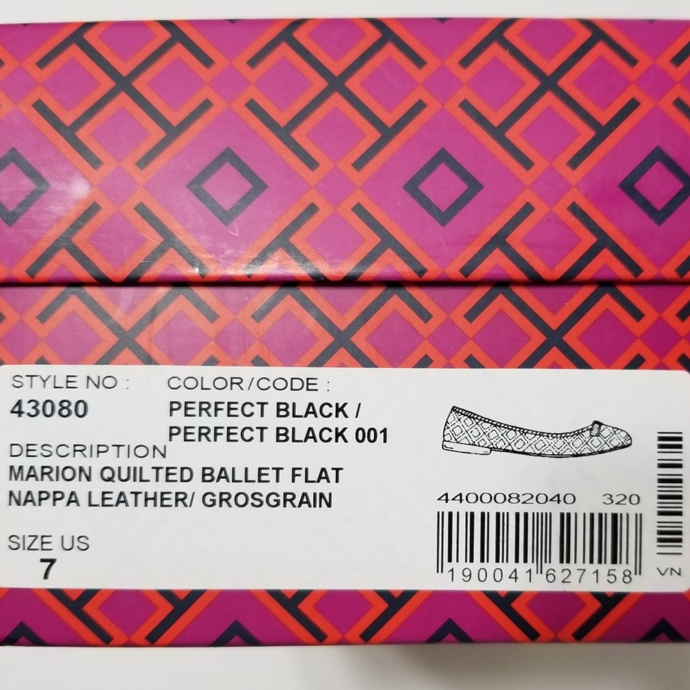 NIB Tory Burch Marion Quilted Leather Ballet Flat in Perfect Black Size 7, 7.5 - Picture 16 of 16